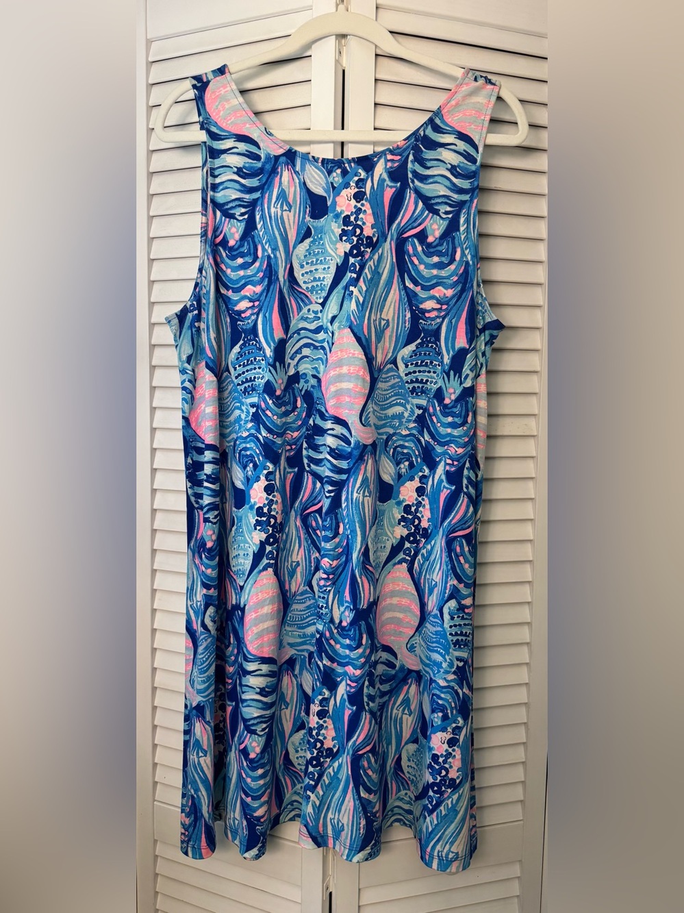 Lilly Pulitzer Blue & Pink Shell-Print Tank Dress